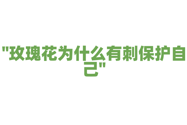 "玫瑰花为什么有刺保护自己"
